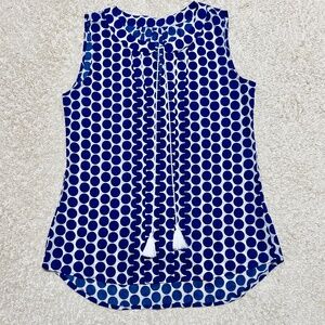 Blue Polka Dot Tank Top. Med. NWOT